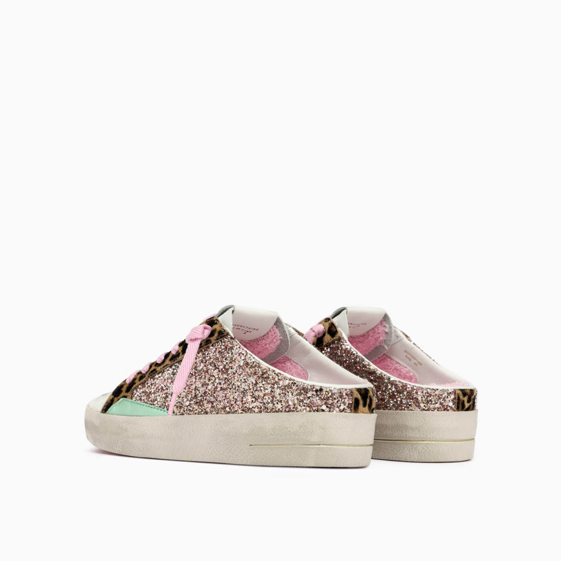 CRIME LONDON: SK8 DELUXE SABOT PINK GLITTER