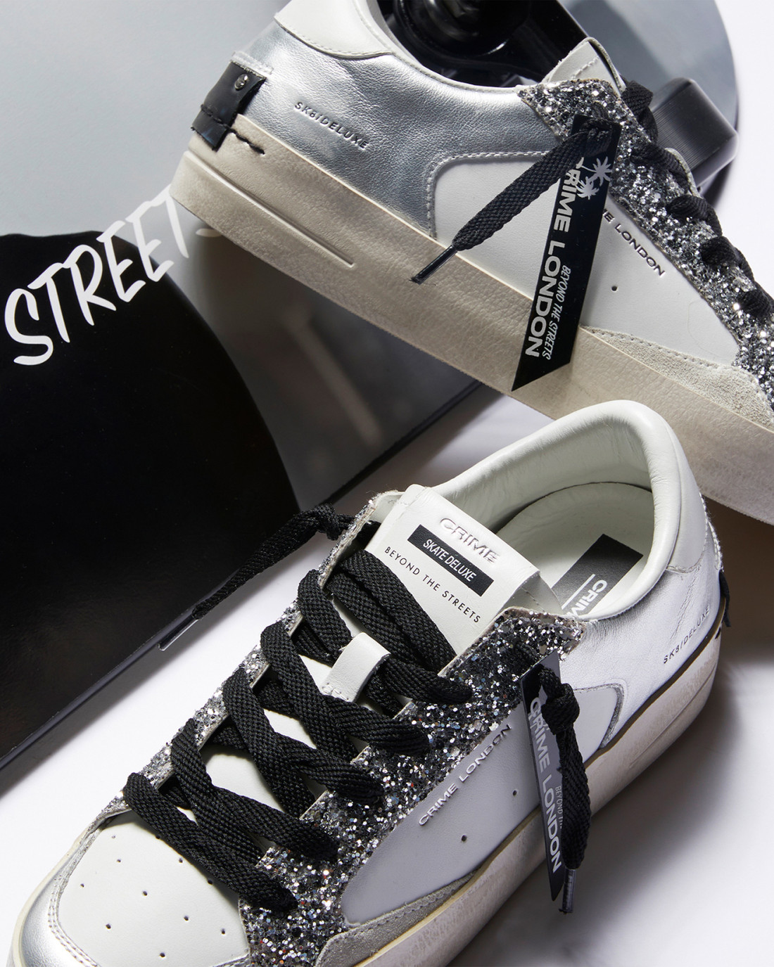 CRIME LONDON: SK8 DELUXE SILVER GLAM