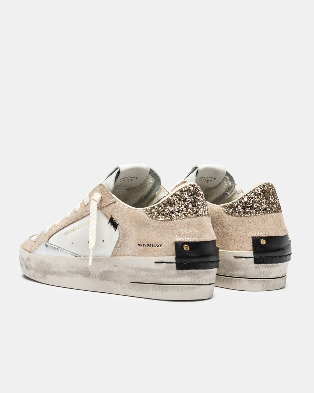 CRIME LONDON: SK8 DELUXE WEDGE CHAMPAGNE DUST