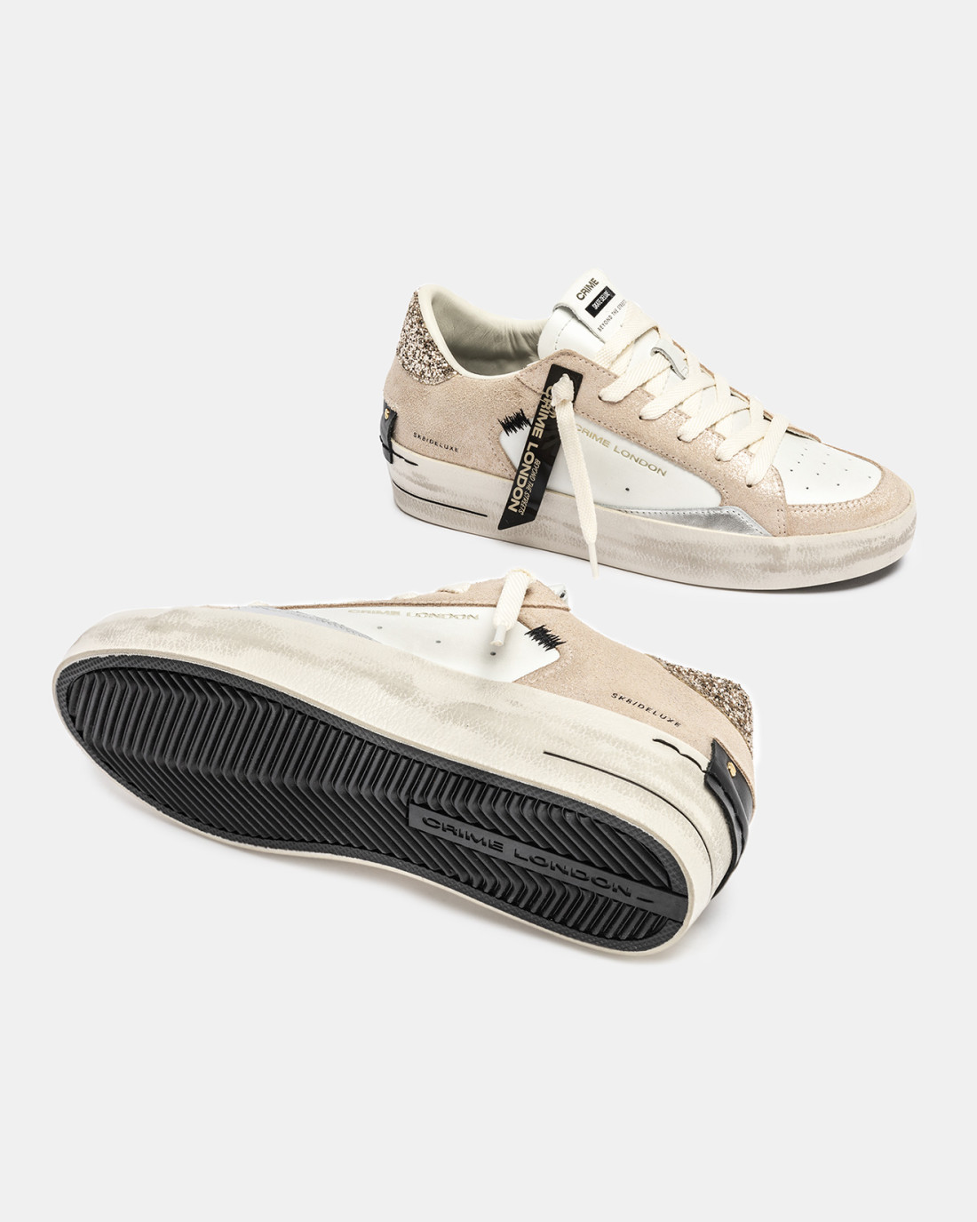 CRIME LONDON: SK8 DELUXE WEDGE CHAMPAGNE DUST