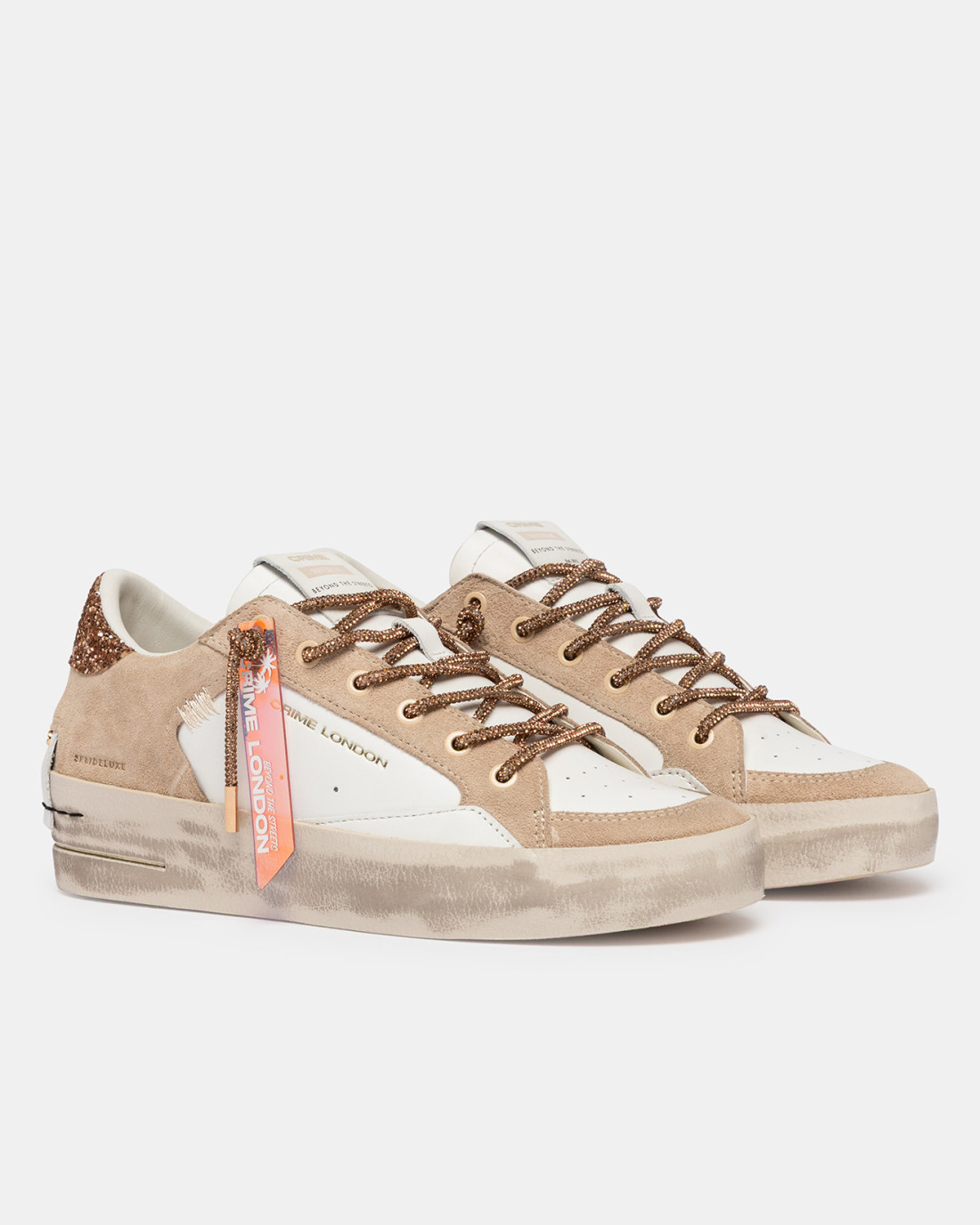 CRIME LONDON: SK8 DELUXE WEDGE CHAMPAGNE DUST