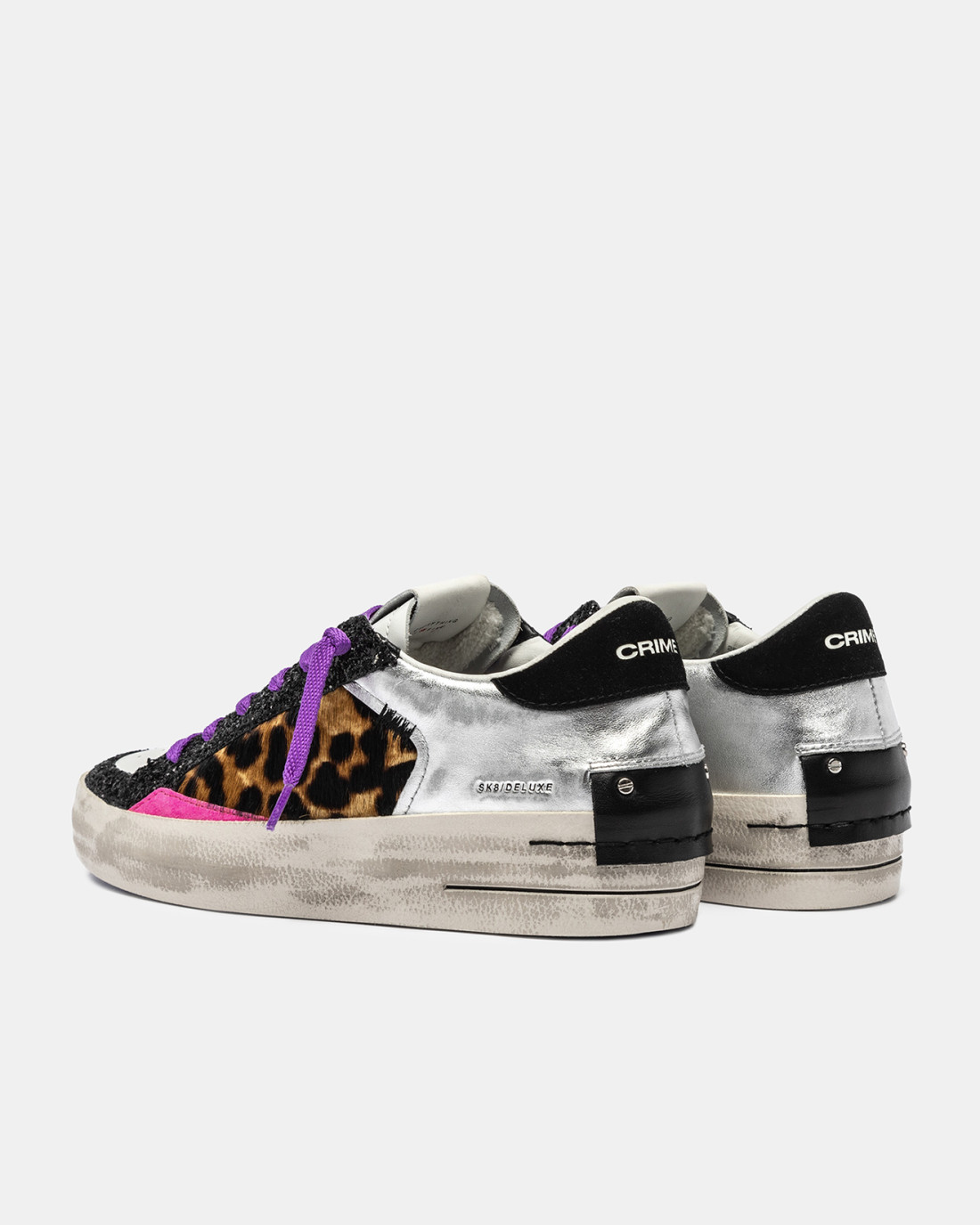 CRIME LONDON: SK8 DELUXE WEDGE CHEETAH GLOSS