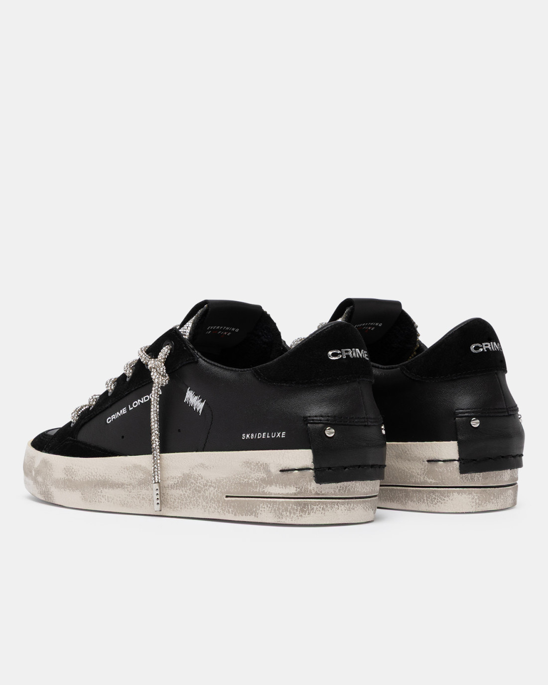 CRIME LONDON: SK8 DELUXE WEDGE JET CRYSTAL
