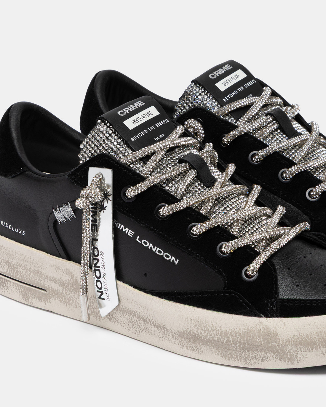 CRIME LONDON: SK8 DELUXE WEDGE JET CRYSTAL