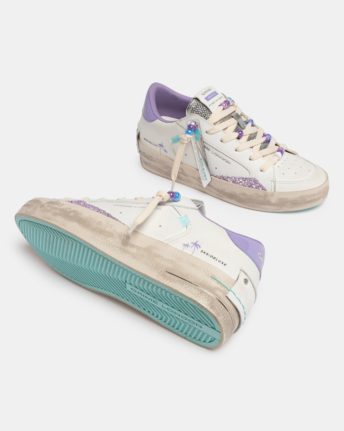 CRIME LONDON: SK8 DELUXE WEDGE LAVENDER GLOW