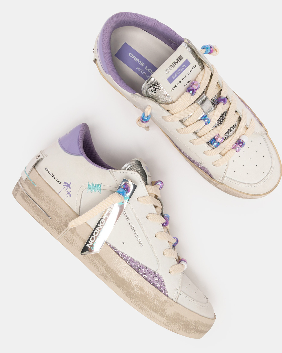 CRIME LONDON: SK8 DELUXE WEDGE LAVENDER GLOW