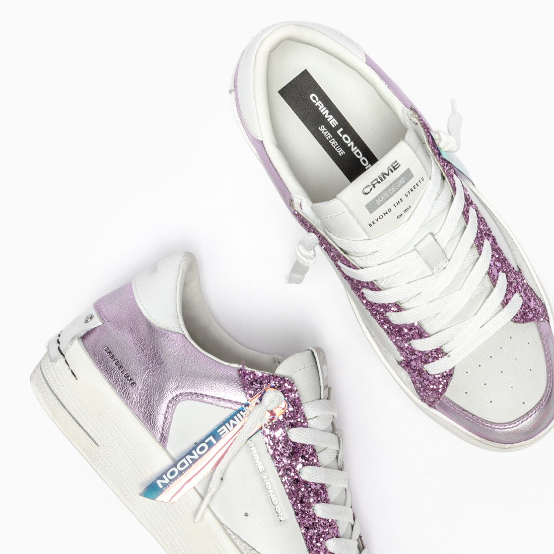 CRIME LONDON: SK8 DELUXE WEDGE LILAC LOVER