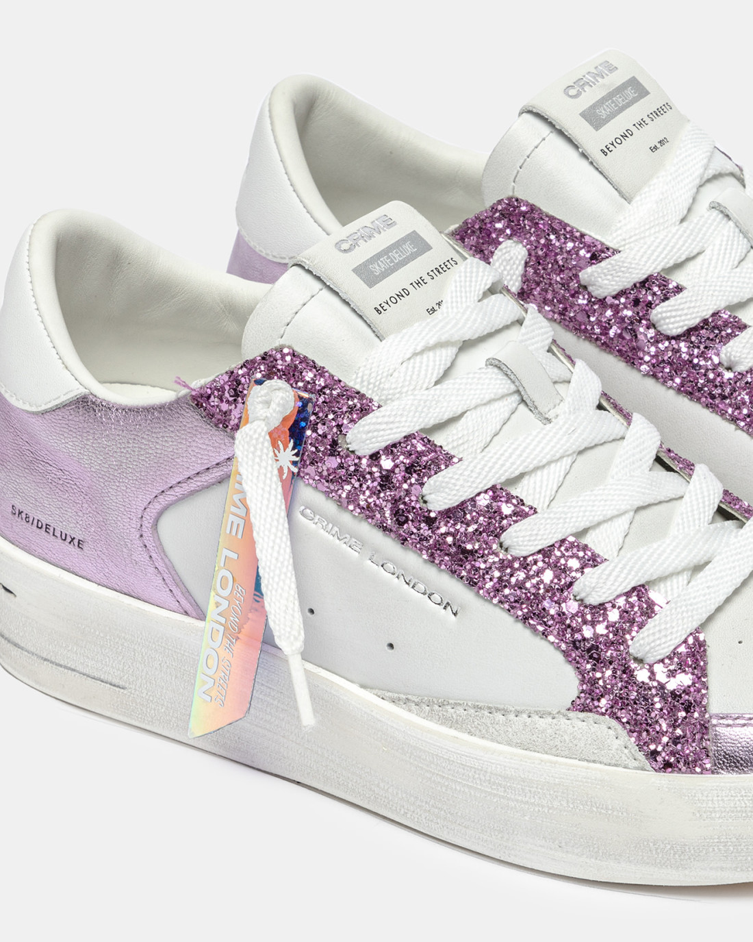 CRIME LONDON: SK8 DELUXE WEDGE LILAC LOVER