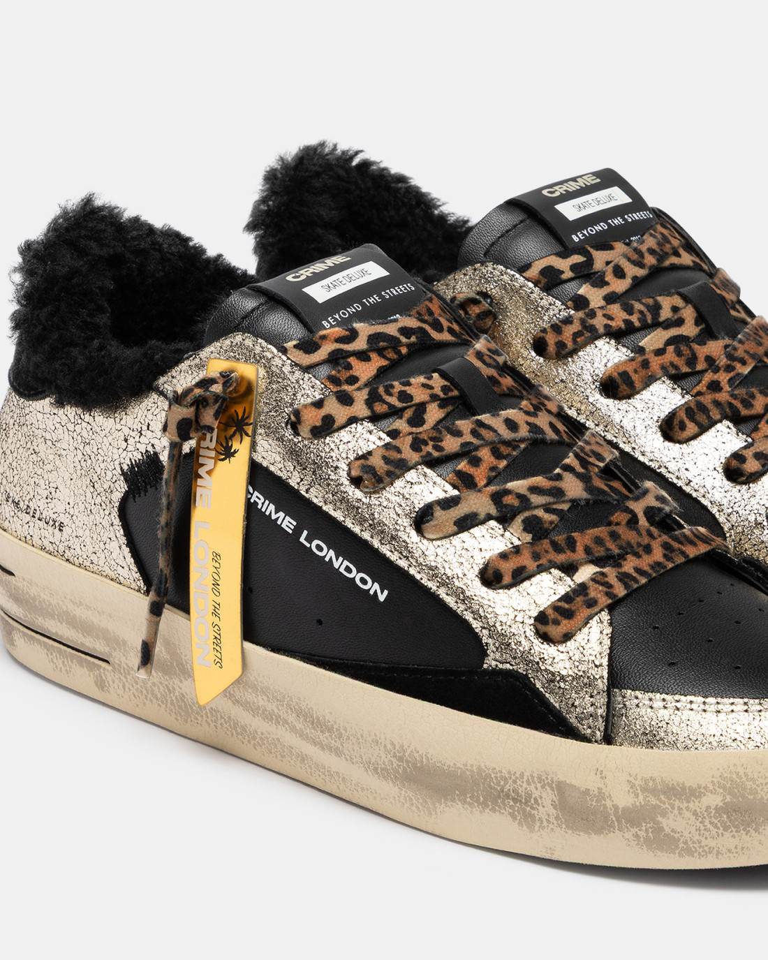 CRIME LONDON: SKATE ONYX GOLD FURRY