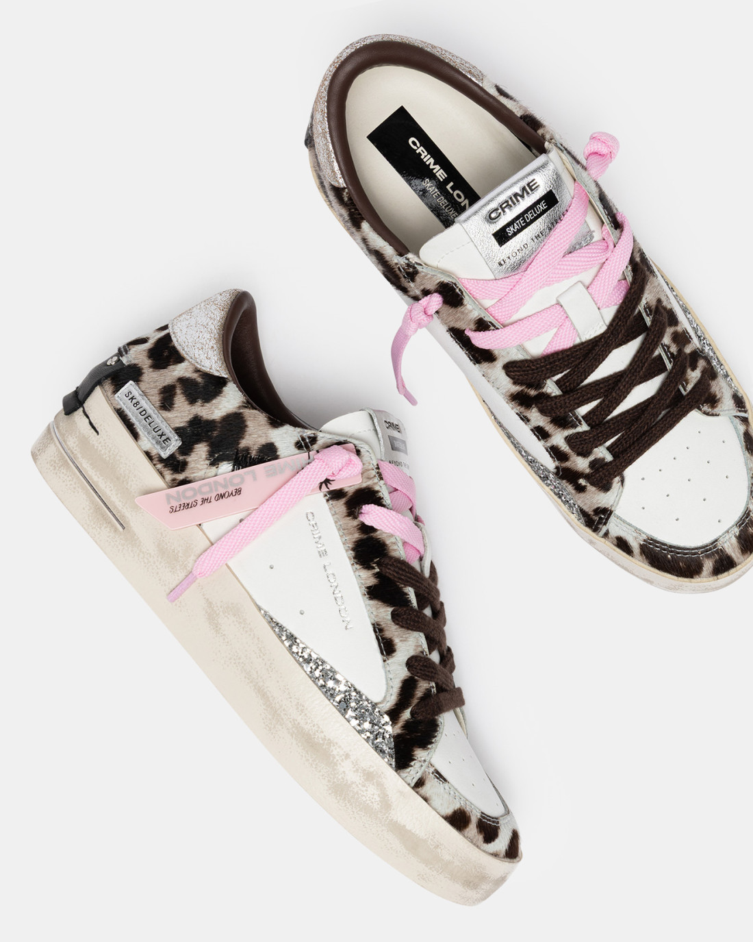 CRIME LONDON: SK8 DELUXE WEDGE PINK HYENA