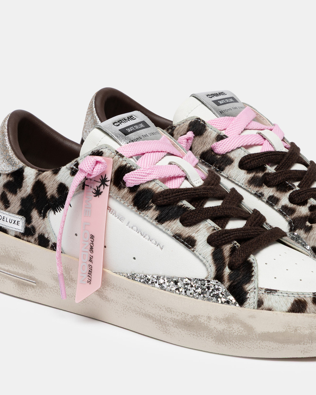 CRIME LONDON: SK8 DELUXE WEDGE PINK HYENA