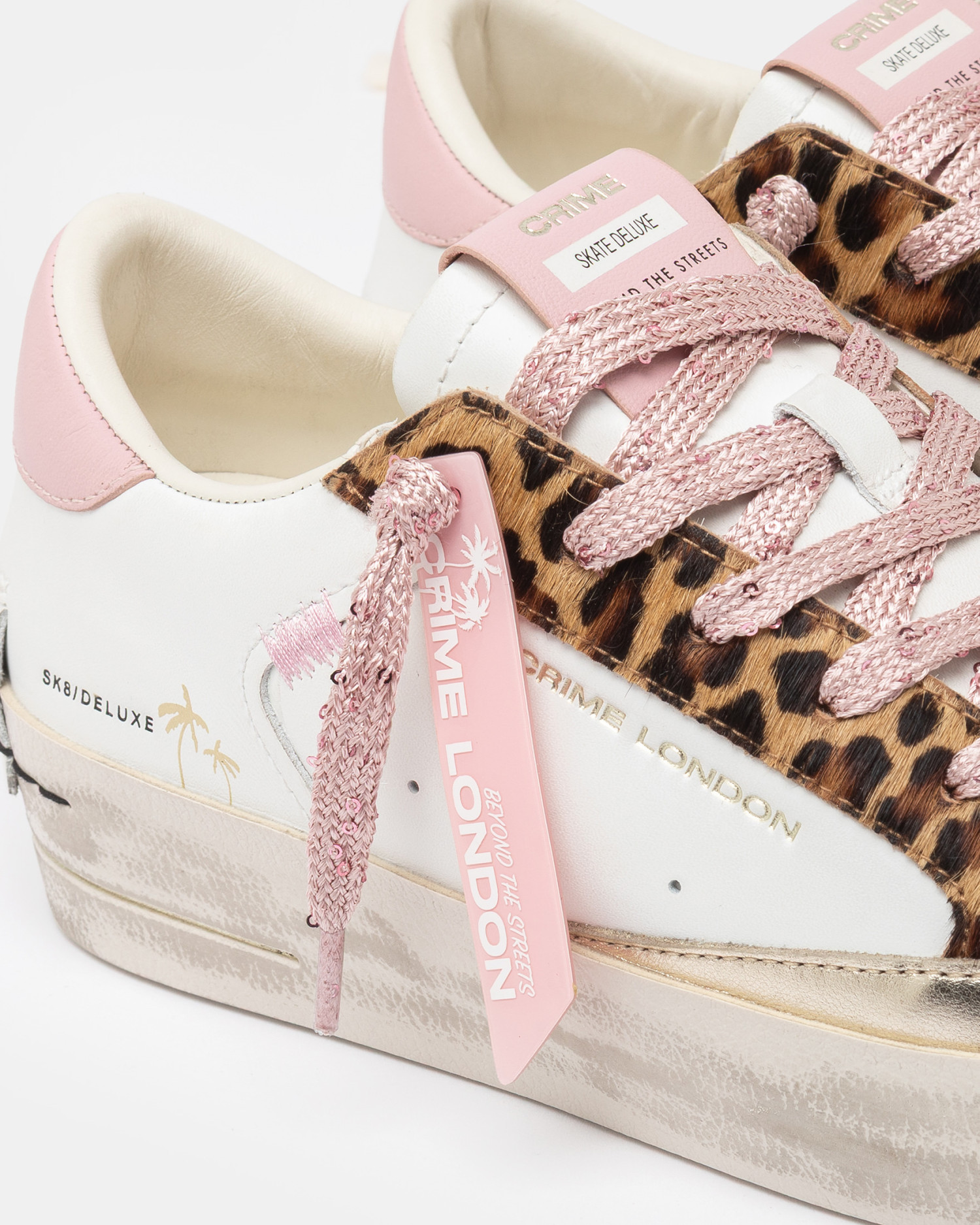 Sk8 Deluxe Wedge Pink Leopard | Crime London