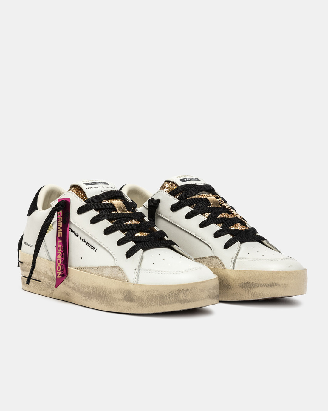 CRIME LONDON: SK8 DELUXE WEDGE SATIN SPELL