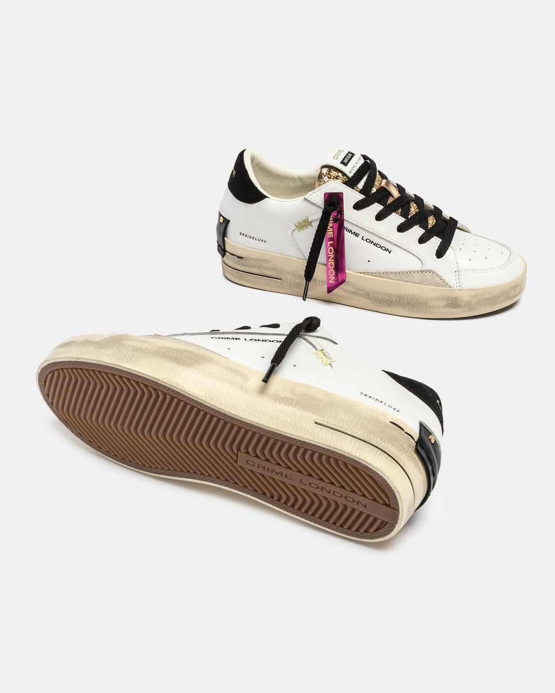 CRIME LONDON: SK8 DELUXE WEDGE SATIN SPELL