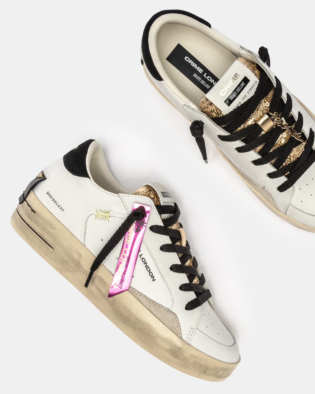 CRIME LONDON: SK8 DELUXE WEDGE SATIN SPELL