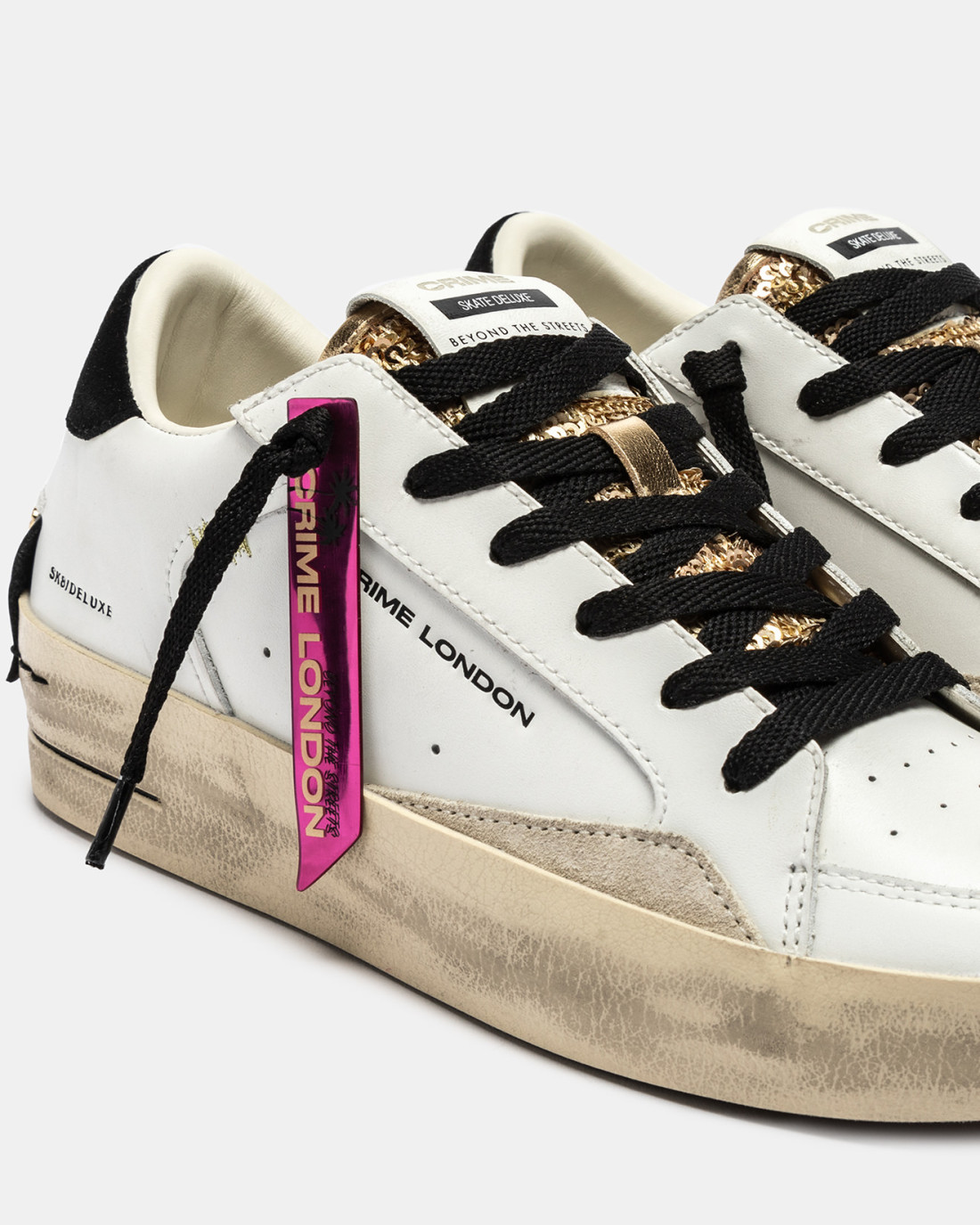 CRIME LONDON: SK8 DELUXE WEDGE SATIN SPELL