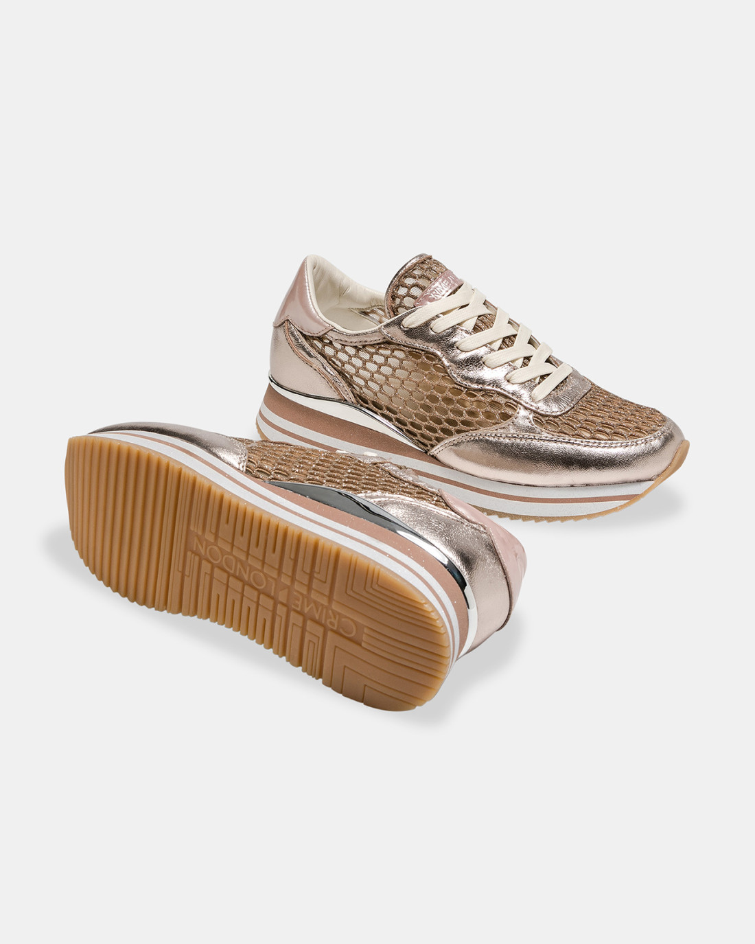 CRIME LONDON: STRIPE RUNNER ROSE GOLD