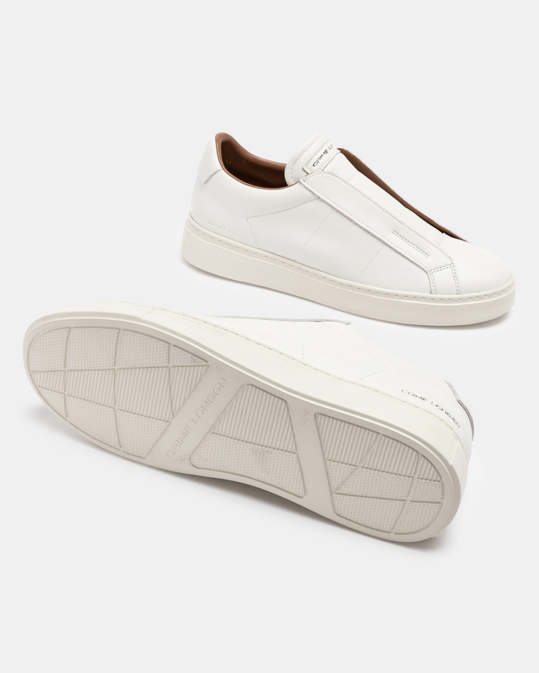 CRIME LONDON: SUPERLIGHT SLIP ON WHITE AMBER