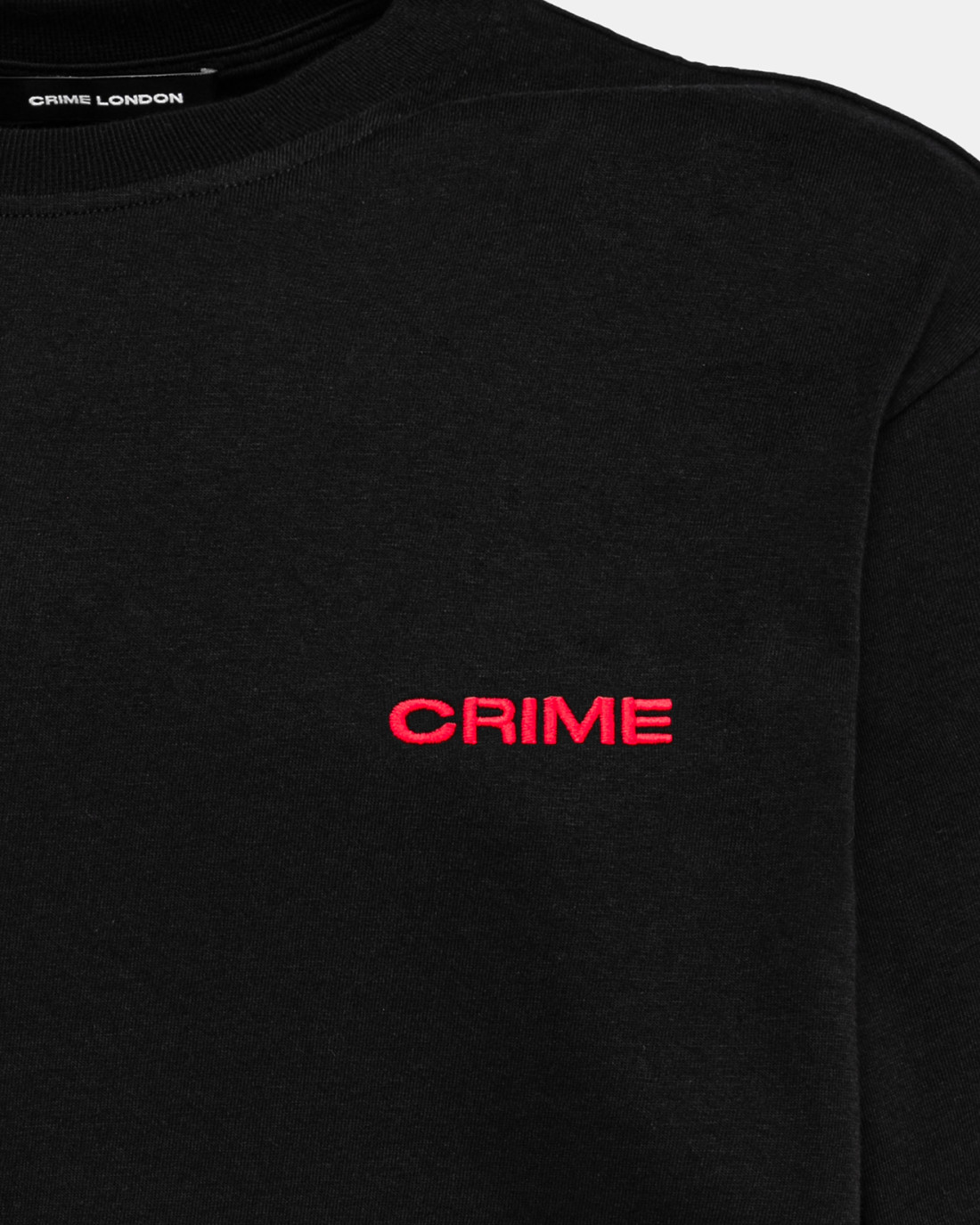 CRIME LONDON: WOMEN'S LOOSE FIT CREW NECK T-SHIRT BLACK